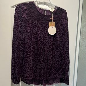 Purple Cheetah Blouse! NWT!